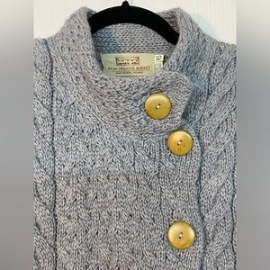 Aran Ireland Merino Wool Cable Knit Cardigan XS